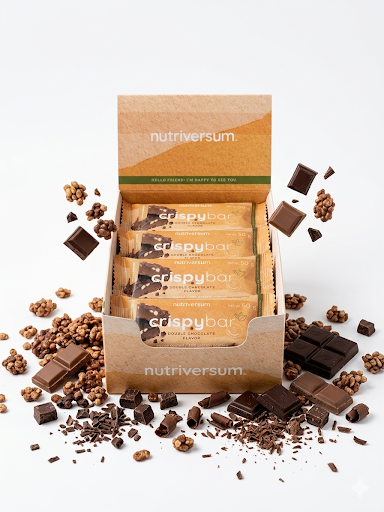 NUT63036 NUTRIVERSUM Μπάρα Σοκολάτας Crispy 50gr. BOX(16pieces) - Image 1