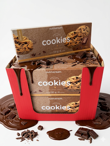 NUT63037 Nutriversum Μπισκότα Chocolate chips130gr BOX(18pieces) - Image 1